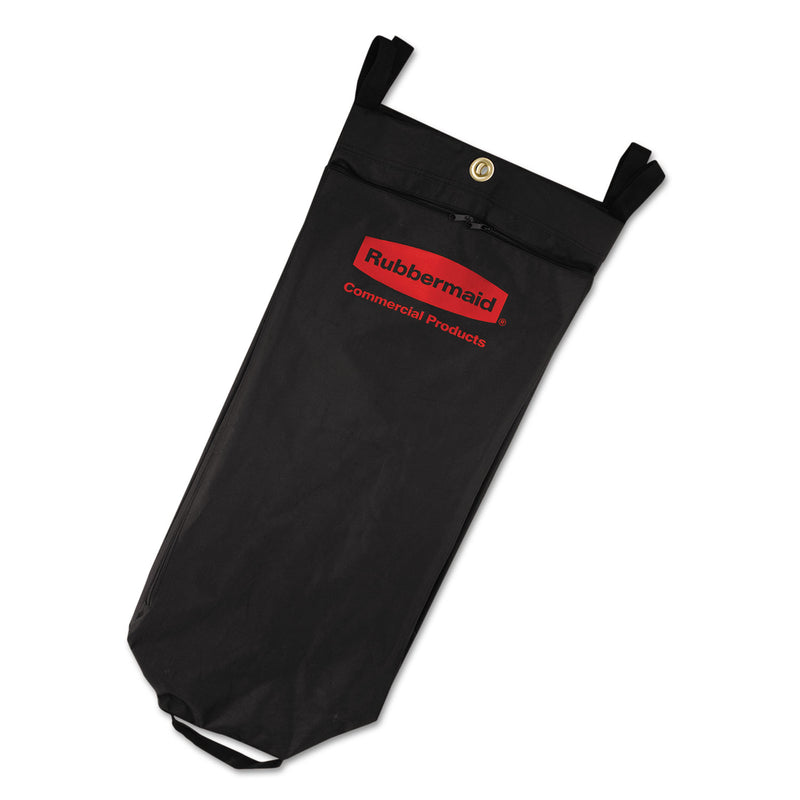 Rubbermaid Fabric Cleaning Cart Bag, 26 Gal, 17.5" X 33", Black - RCP1966888