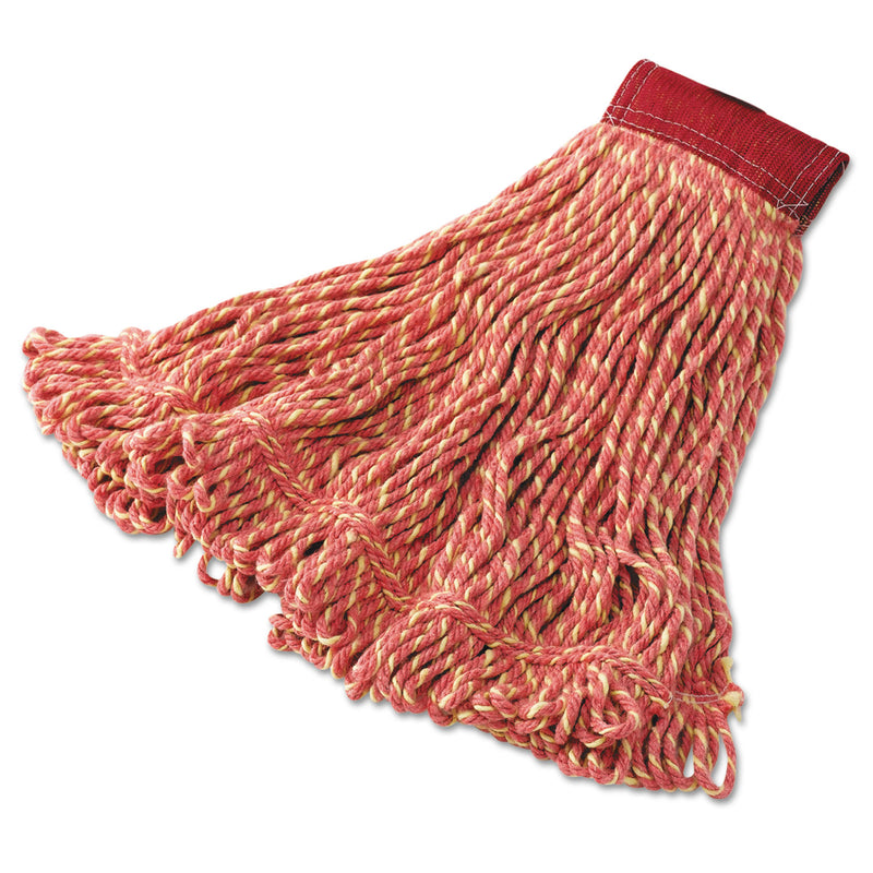 Rubbermaid Super Stitch Blend Mop Heads, Cotton/Synthetic, Red, Large - RCPD253RED