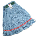 Rubbermaid Swinger Loop Wet Mop Heads, Cotton/Synthetic, Blue, Medium - RCPC112BLU