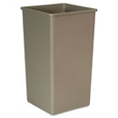 Rubbermaid Untouchable Square Waste Receptacle, Plastic, 50 Gal, Beige - RCP3959BEI