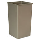 Rubbermaid Untouchable Square Waste Receptacle, Plastic, 50 Gal, Beige - RCP3959BEI