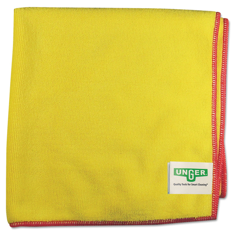 Unger Smartcolor Microwipes 4000, Heavy-Duty, 16 X 15, Yellow/Red, 10/Case - UNGMF40Y