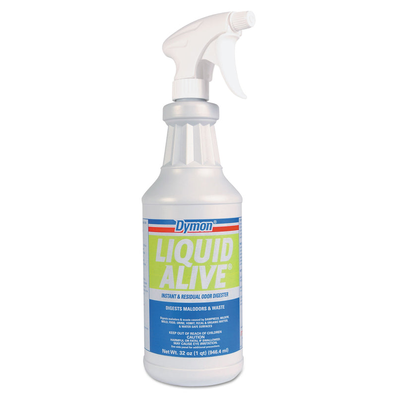 Dymon Liquid Alive Odor Digester, 32 Oz Bottle, 12/Carton - ITW33632