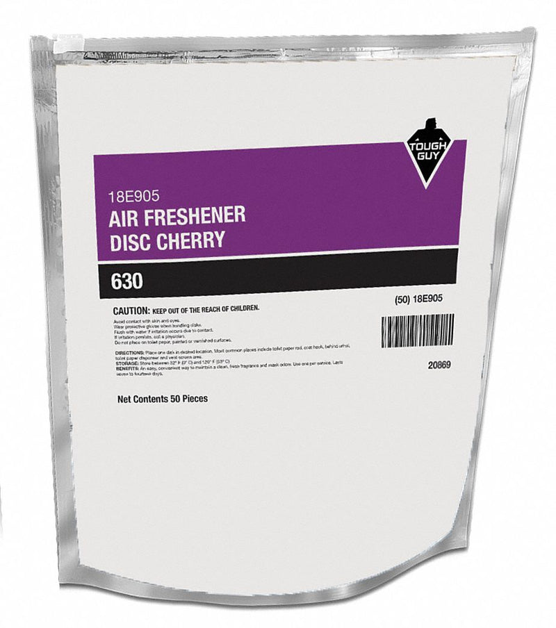 Tough Guy Surface and Air Deodorants, Bag, 50 ct, Solid, Cherry, PK 50 - 18E905