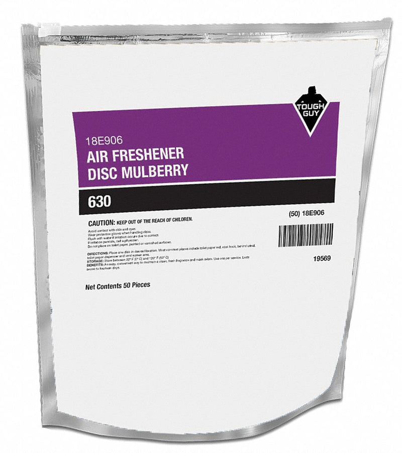 Tough Guy Surface and Air Deodorants, Bag, 50 ct, Solid, Mulberry, PK 50 - 18E906