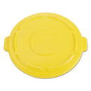Rubbermaid Vented Round Brute Flat Top Lid, 24.5W X 1.5H, Yellow - RCP264560YEL