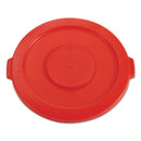 Rubbermaid Round Flat Top Lid, For 32 Gal Round Brute Containers, 22.25" Diameter, Red - RCP2631RED