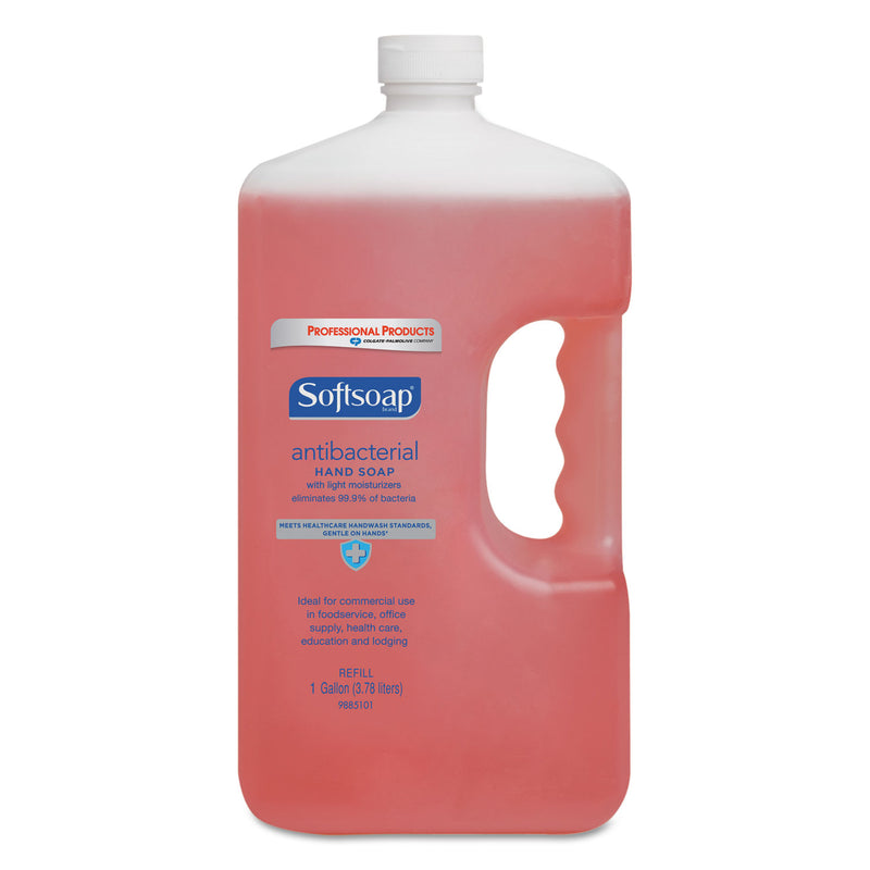 Softsoap Antibacterial Liquid Hand Soap Refill, Crisp Clean, Pink, 1Gal Bottle, 4/Carton - CPC01903CT