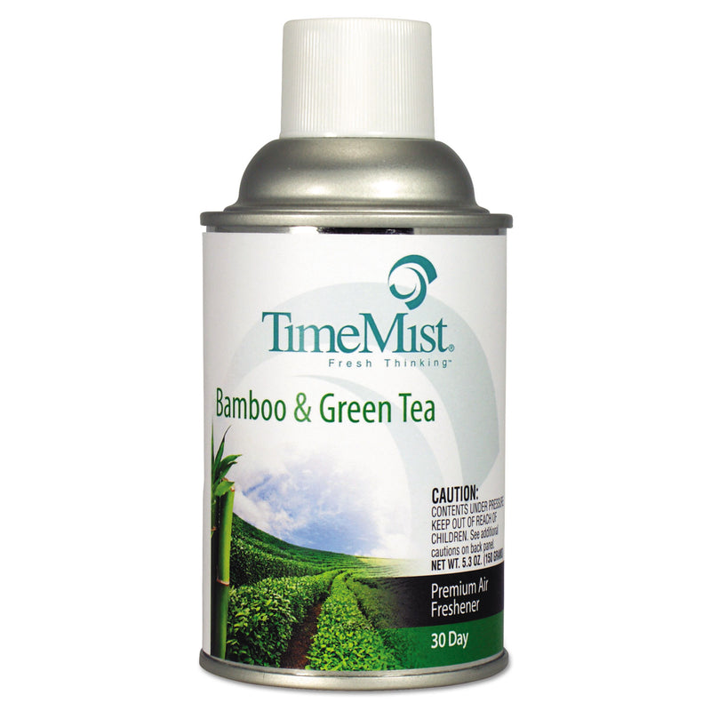 Timemist Premium Metered Air Freshener Refill, Bamboo/Green Tea, 6.6 Oz Aerosol, 12/Carton - TMS1047606CT