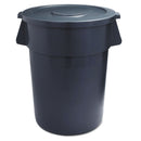 Boardwalk Lids For 44 Gal Waste Receptacles, Flat-Top, Round, Plastic Gray - BWK44GLWRLIDGRA