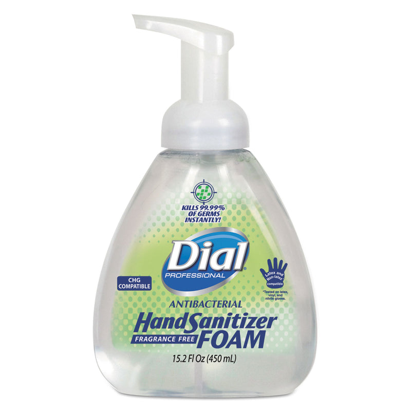 Dial Antibacterial Foaming Hand Sanitizer, 15.2 Oz Pump Bottle, 4/Carton - DIA06040