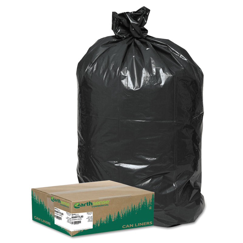 Earthsense Commercial Linear Low Density Large Trash And Yard Bags, 33 Gal, 0.9 Mil, 32.5