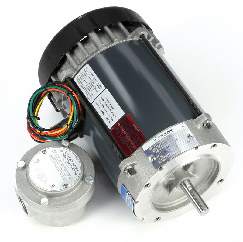 Marathon Motors 1/3 HP Hazardous Location Motor,Capacitor-Start,1725 Nameplate RPM,115/208-230 Voltage,Frame 56C - 056C17G5320