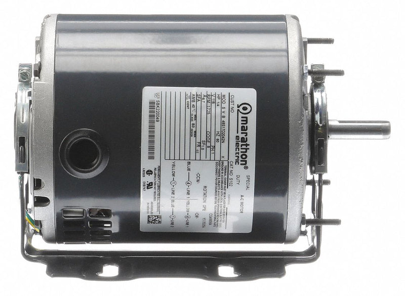 Marathon Motors 1/4 HP, General Purpose Motor, Split-Phase, 1725 Nameplate RPM, 115 Voltage, 48 Frame - 048S17D2042