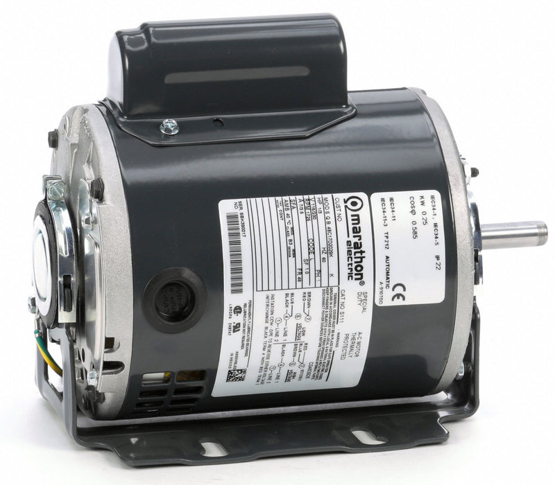 Marathon Motors 1/3 HP, General Purpose Motor, Capacitor-Start, 1725 Nameplate RPM, 115/230 Voltage, 48 Frame - 048C17D2029