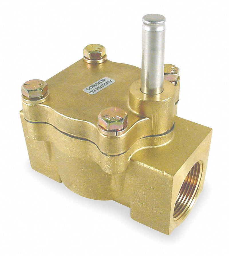 Dayton Brass Solenoid Valve Less Coil, 2-Way Valve Design, Normally Closed Valve Configuration - 7134