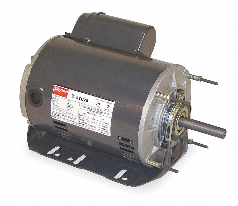 Dayton 1/4 HP Belt Drive Motor, Capacitor-Start, 1725 Nameplate RPM, 115/208-230 Voltage, Frame 48YZ - 1AGG1