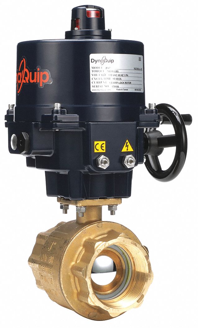 Dynaquip Controls EHH2AATE01 - Electronic Ball Valve Brass 3 In.