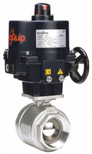 Dynaquip 316 Stainless Steel Electronic Actuated Ball Valve, 3 in Pipe Size, 120V AC Voltage - E2S2AAJE02