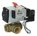 Dynaquip 1/2 in Spring Return - Fail Close Pneumatic Actuated Ball Valve, 1-Piece - PYHG3AUSR05210A