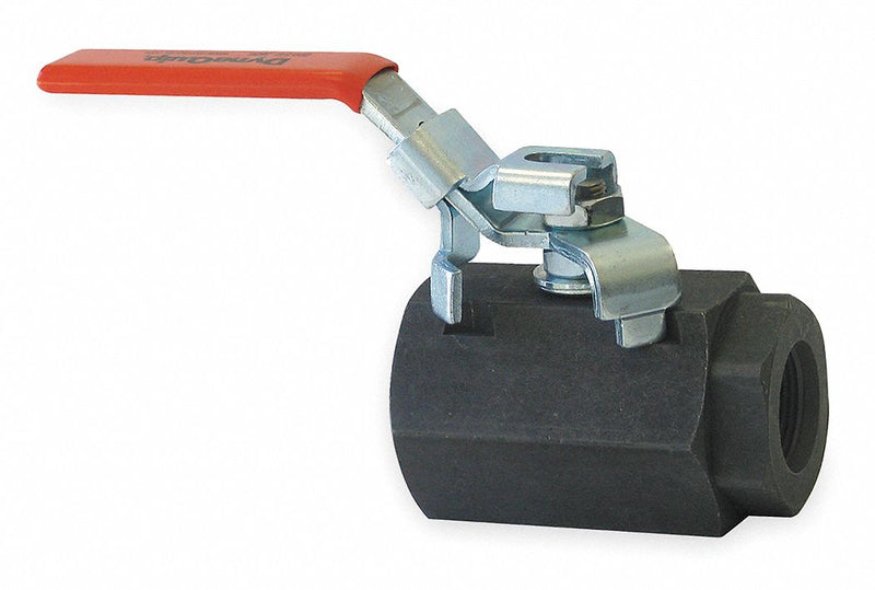 Dynaquip Ball Valve, Carbon Steel, Inline, 2-Piece, Pipe Size 3/4 in, Connection Type FNPT x FNPT - VLE2.AK0P 3/4