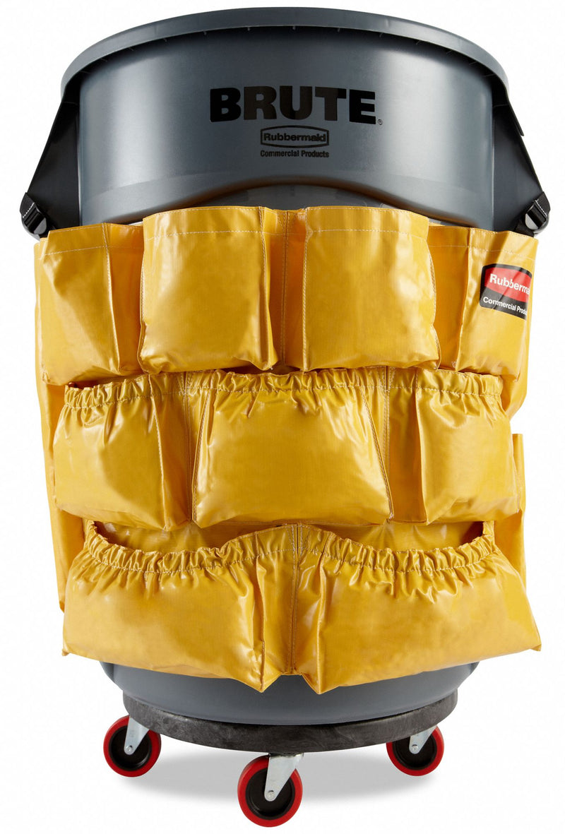 Rubbermaid Yellow Vinyl Receptacle Caddy Bag, 1 EA - FG264200YEL