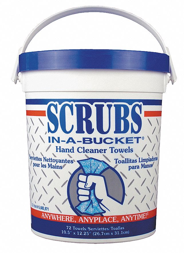 Scrubs Citrus Fragrance Hand Cleaning Towels, 10 in x 12 in, 72 Wipes per Container, 1 EA - 42272