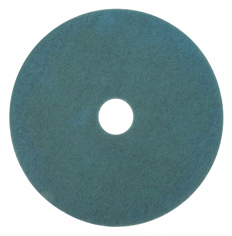 3M 20 in Non-Woven Nylon/Polyester Fiber Round Burnishing Pad, 1500 to 3000 rpm, Aqua, 5 PK - 3100