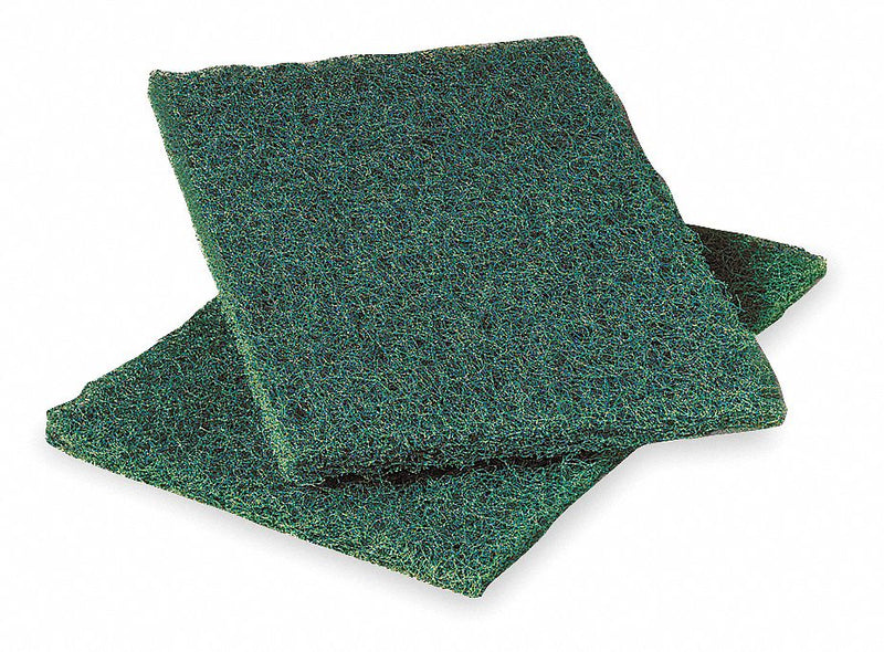 3M 9 in x 6 in Synthetic Fiber Scouring Pad, Green, 12PK - 86