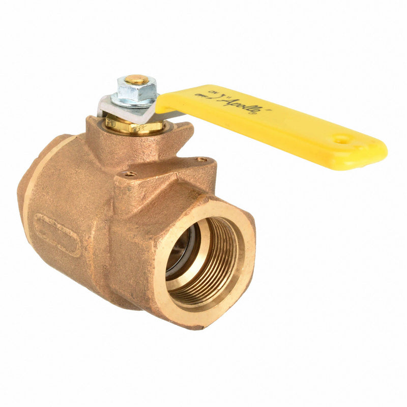 Apollo Ball Valve, Bronze, Inline, 2-Piece, Pipe Size 3/8 in, Connection Type SAE Female - 7790201