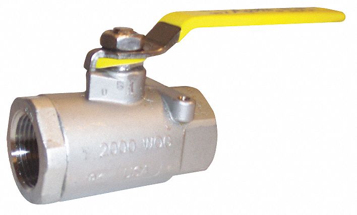 Apollo Ball Valve, 316 Stainless Steel, Inline, 2-Piece, Pipe Size 1/2 in, Connection Type FNPT x FNPT - 7610327A