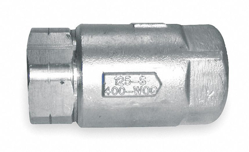 Apollo Check Valve, 1 1/2 in, Single, Inline Ball Cone, Stainless Steel, FNPT x FNPT - 6210701