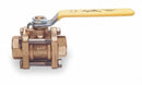 Apollo Ball Valve, Bronze B584, Inline, 3-Piece, Pipe Size 1/4 in, Connection Type FNPT x FNPT - 8210101