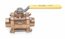 Apollo Ball Valve, Bronze B584, Inline, 3-Piece, Pipe Size 3/4 in, Tube Size 3/4 in - 8220401