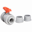 Georg Fischer Ball Valve, CPVC, Inline True Union, 2-Piece, Pipe Size 1 1/2 in - 163375006