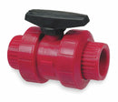 Chemtrol Ball Valve, Kynar(R), Inline, 2-Piece, Pipe Size 2 in, Connection Type FNPT x FNPT - T65TB-V 2