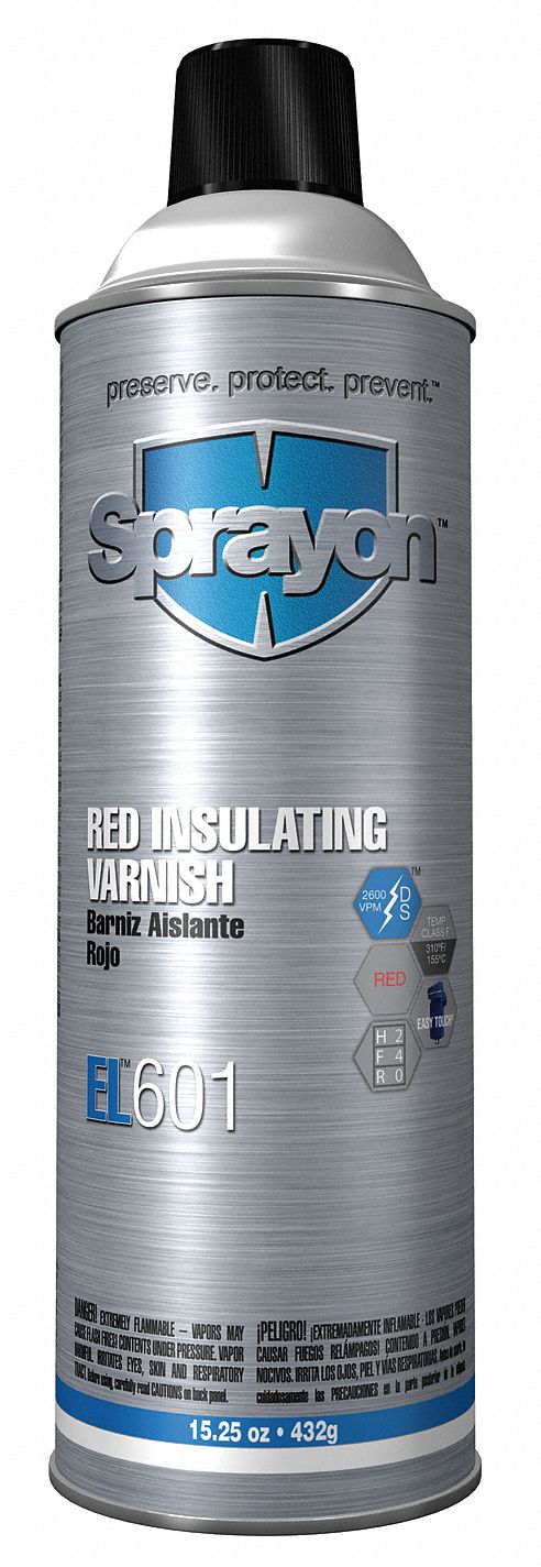 Sprayon Insulating Varnish, 15 1/4 fl oz Net Weight, Red, 2,600 vpm Dielectric Strength - SC0601000