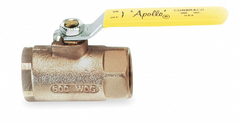 Apollo Ball Valve, Bronze, Inline, 2-Piece, Pipe Size 3/8 in, Connection Type FNPT x FNPT - 7010210