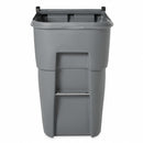Rubbermaid 95 gal Rectangular Rollout Trash Can, Plastic, Gray - FG9W2200GRAY