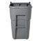 Rubbermaid 95 gal Rectangular Rollout Trash Can, Plastic, Gray - FG9W2200GRAY