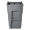 Rubbermaid 95 gal Rectangular Rollout Trash Can, Plastic, Gray - FG9W2200GRAY
