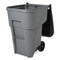 Rubbermaid 95 gal Rectangular Rollout Trash Can, Plastic, Gray - FG9W2200GRAY