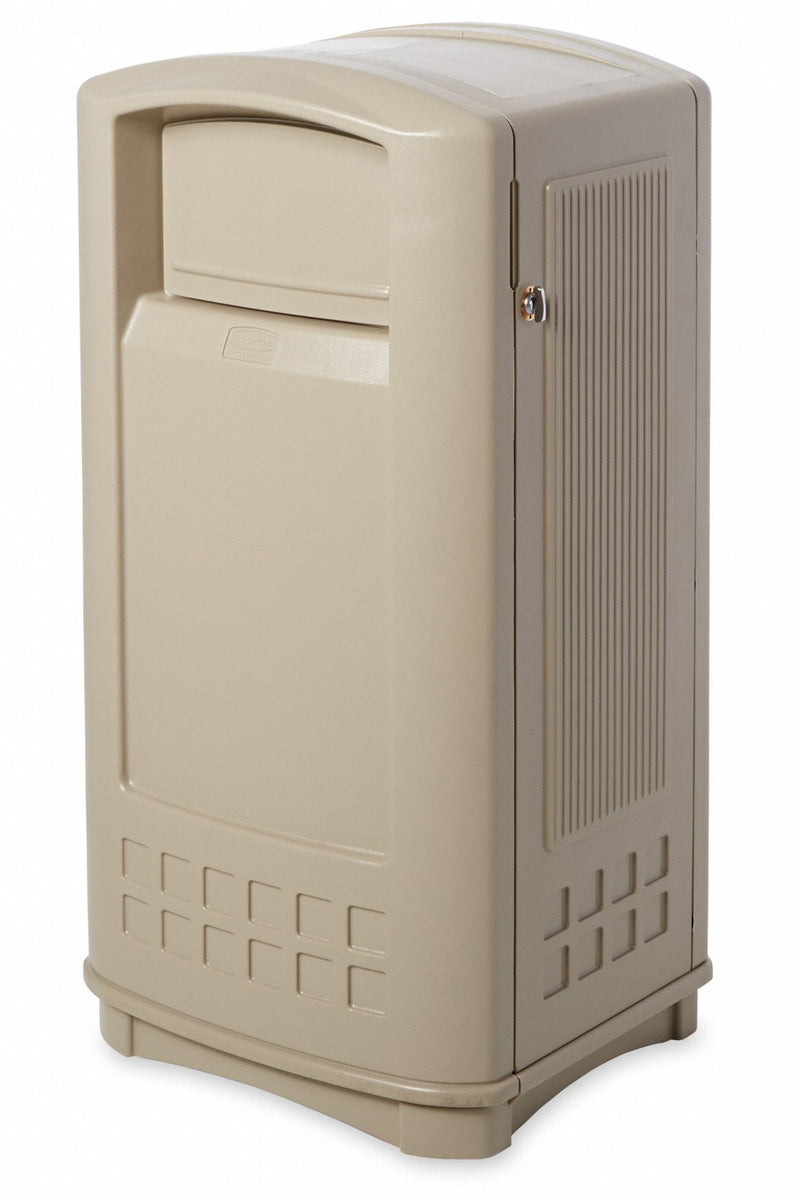 Rubbermaid 35 gal Rectangular Trash Can, Plastic, Beige - FG9P9000BEIG