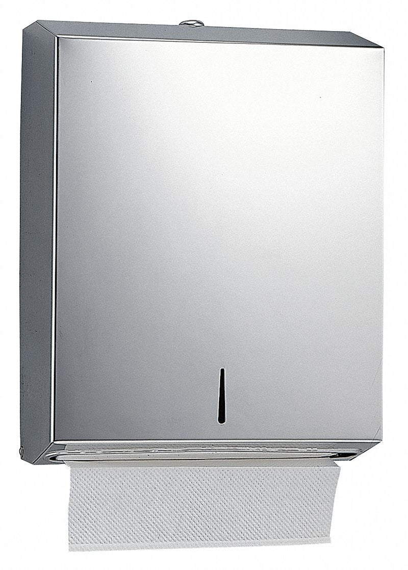 Tough Guy Paper Towel Dispenser, No Series, Silver, (400) C-Fold, (525) Multifold, Manual - 1ECK4