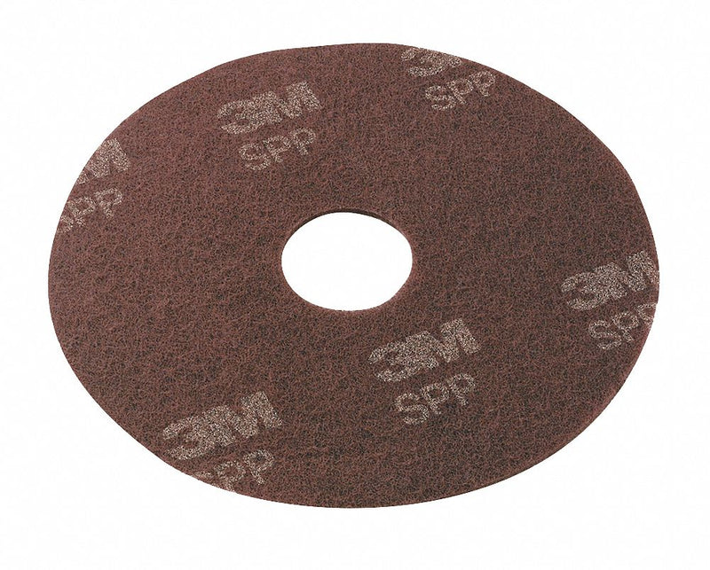 Scotch-Brite 16 in Non-Woven Round Surface Preparation Pad, 175 to 350 rpm, Maroon, 10 PK - SPP16