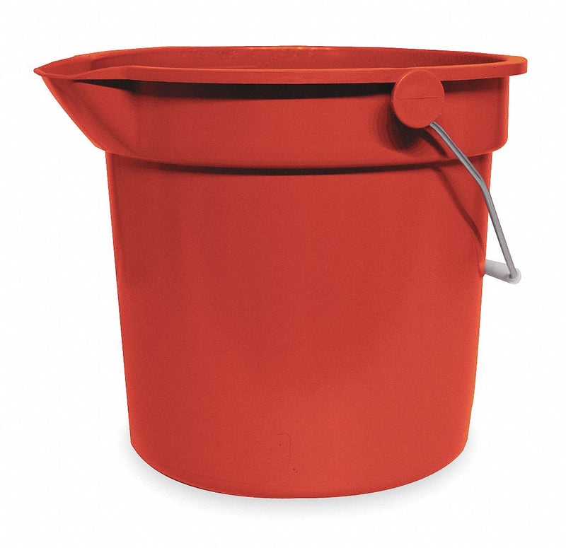 Tough Guy Pail, 2-1/2 gal., Red - 1ELJ9