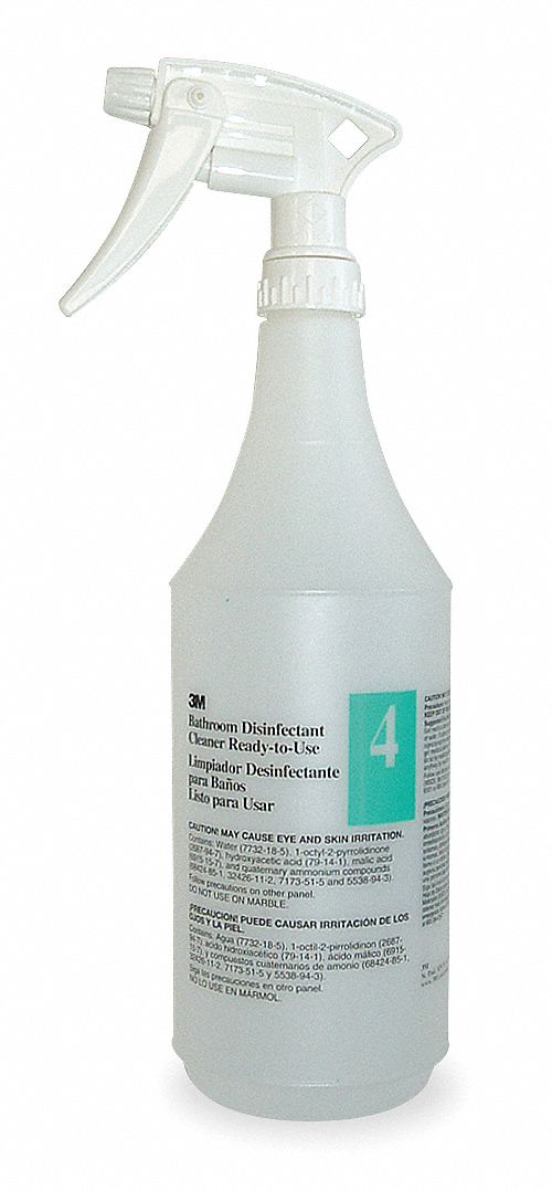 Tolco White/Clear Plastic Preprinted Trigger Spray Bottle, 4L, 12 PK - 130404