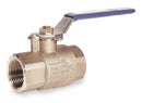 Milwaukee Valve Ball Valve, Brass, Inline, 2-Piece, Pipe Size 1 1/2 in, Connection Type FNPT x FNPT - BA-475BMS 1 1/2