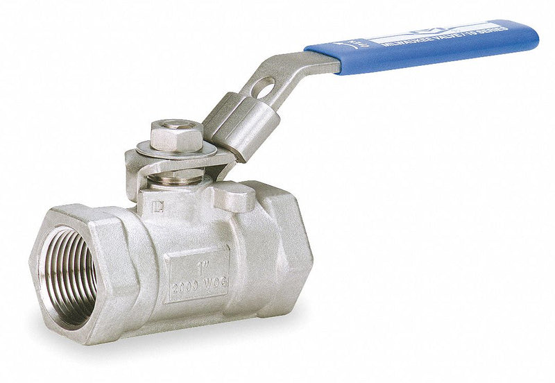Milwaukee Valve Fire Safe Ball Valve, 316 Stainless Steel, Inline, 1-Piece, Pipe Size 1 in - 10SSOD-02-LL 1