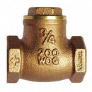 Hammond Check Valve, 1 1/2 in, Single, Inline Swing, Brass, FNPT x FNPT - 967 1 1/2